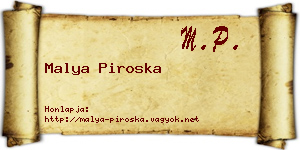 Malya Piroska névjegykártya