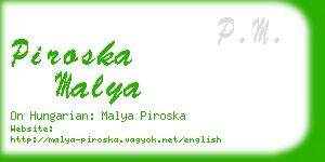 piroska malya business card